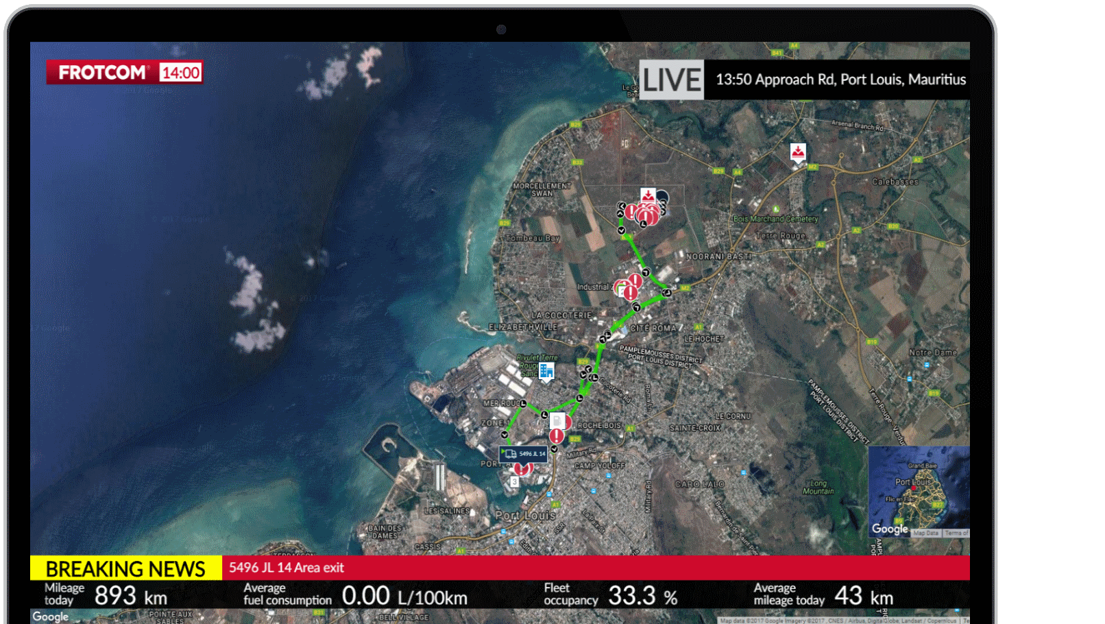 Frotcom TV - map route