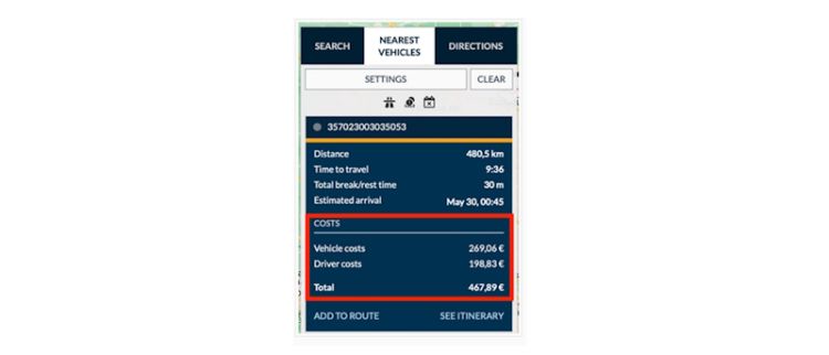 Integración de Google Maps con cálculos de costes para Direcciones de ruta y  Vehículos más cercanos - Frotcom