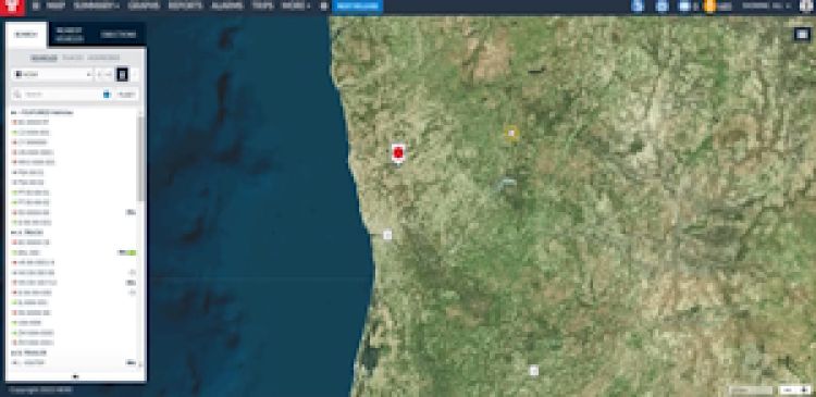 Capa aérea del mapa en la aplicación de Frotcom