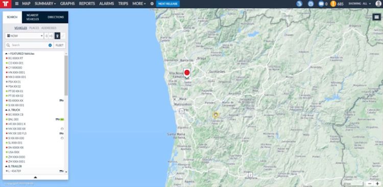 Captura de pantalla del mapa con la capa de Terreno en la App de Frothome