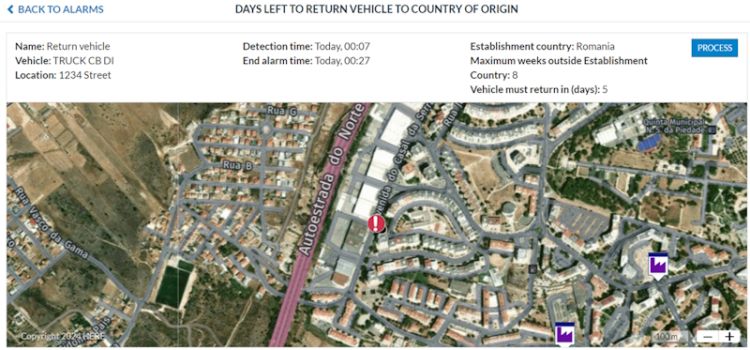 New Frotcom's “Days left to return vehicle to country of origin” Alarm - Frotcom