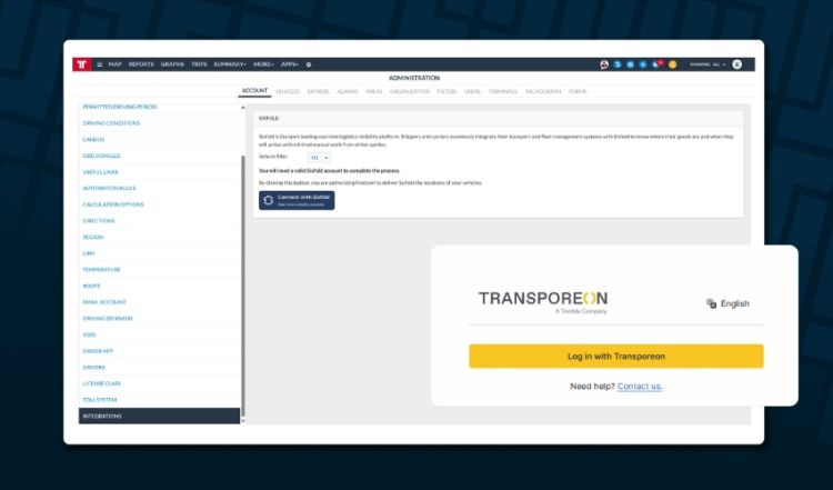 Frotcom si integra con Transporeon Visibility Hub - Frotcom