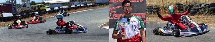 Blog - Frotcom continues to make a mark Constantinos driving his brand new kart; in the pole; and after the chequered flag.