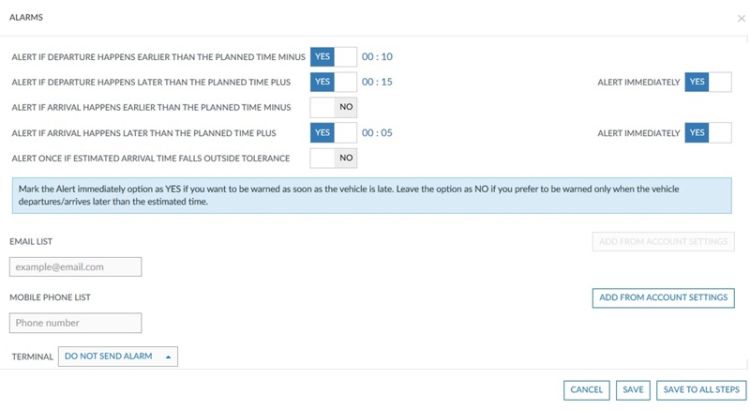 Blog - Get an alert when a vehicle is late for departure or arrival Get an alert when a vehicle is late for departure or arrival