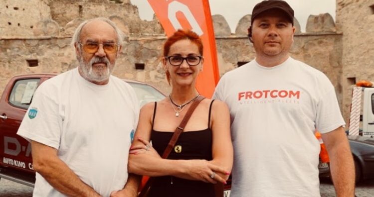 From left to right: Mr. Victor Pop, Mrs. Karmina Giurgiu (Chief Organizer of Baja Rally) and Cosmin Graitaru (Frotcom Romania’s Chief Engineer).