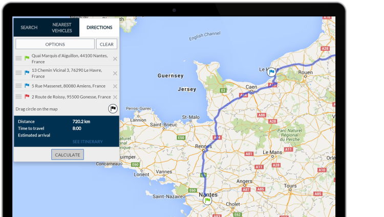 Feature – Route Planning and Monitoring Route planning and monitoring Frotcom software