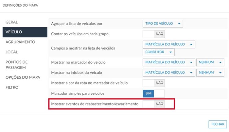 Blog - Ícones de reabastecimento e esvaziamento no mapa Frotcom (Mostrar eventos de reabastecimento / esvaziamento) Ícones de reabastecimento e esvaziamento no mapa Frotcom