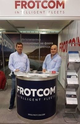 Leon Jakšič from Frotcom Slovenija visiting Frotcom Macedonia’s booth.