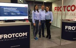 Blog card - All hands on deck at Transport and Logistics 2016 in Macedonia From left to right: Eva Popova, Dragan Kostovski and Maja Domazetovska from Frotcom Macedonia.