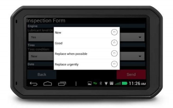 Garmin fleet 700 - Workforce management form list - Frotcom 