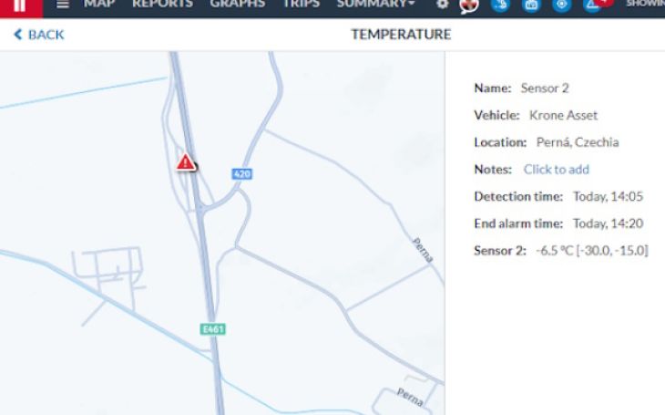 Integration with KRONE - Trailer Temperature