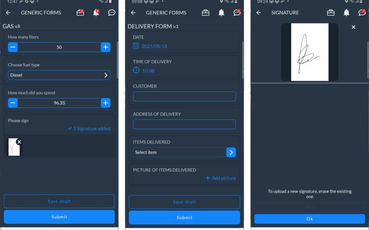 Mobile workfoce management - Generic forms