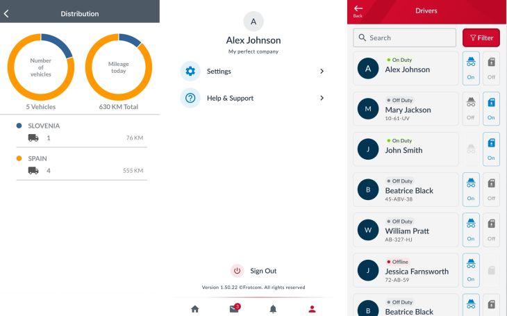 Frotcom's Fleet manager app - Frotcom