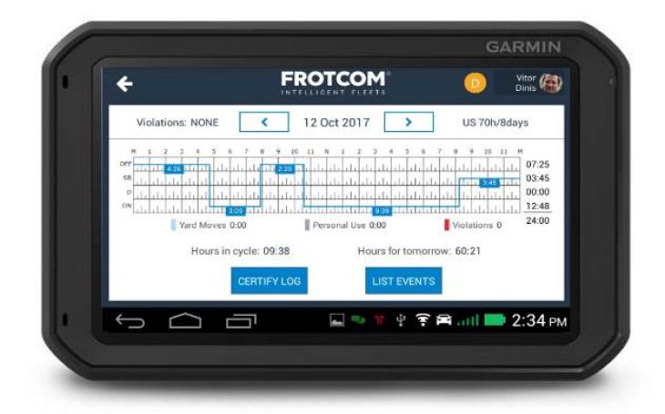 ELD - Recap logs Garmin Fleet - Frotcom