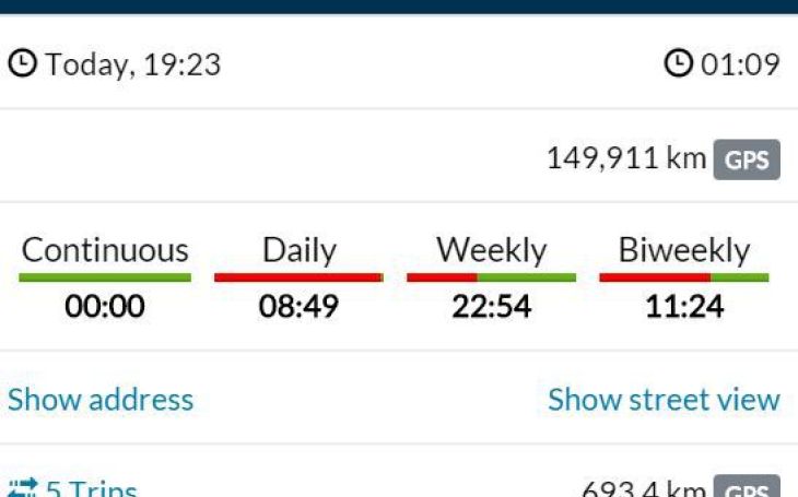 Know in real time the driving time available - Frotcom