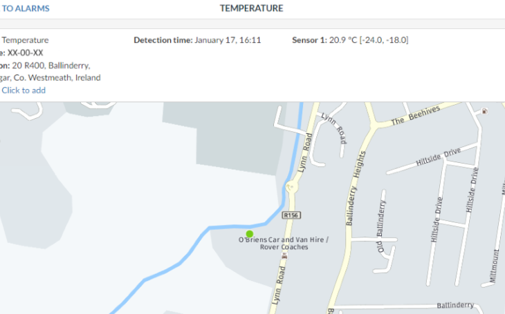 Alarms - Temperature alarm - Frotcom