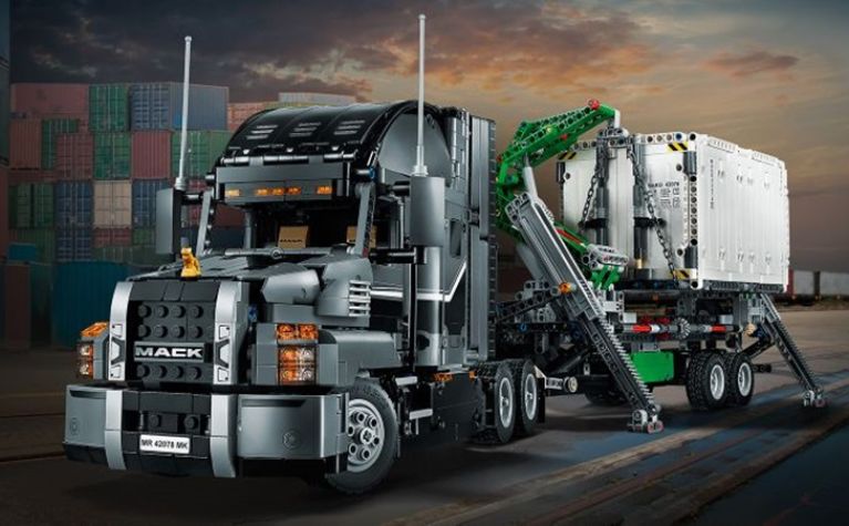 Striking Mack Anthem truck turned into a Lego set