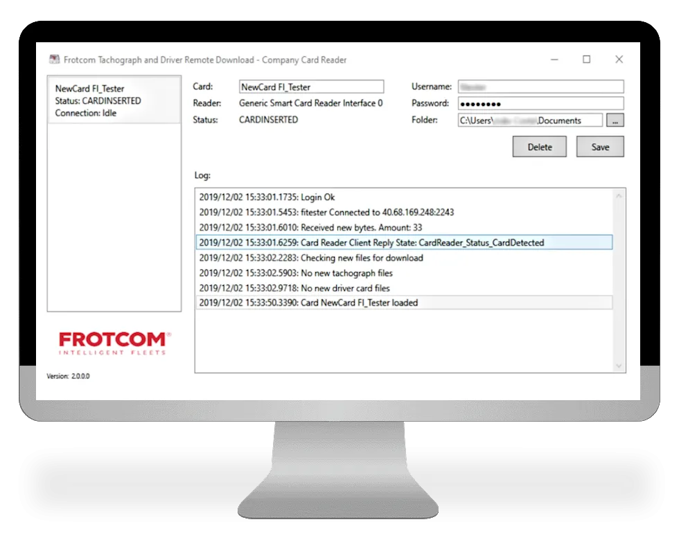 Frotcom - Remote tachograph download